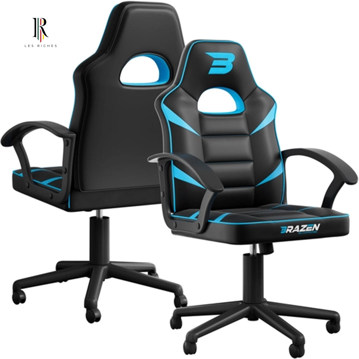 BraZen Valor Mid Back PC Gaming Chair – Black, Padded comfort & Backrest