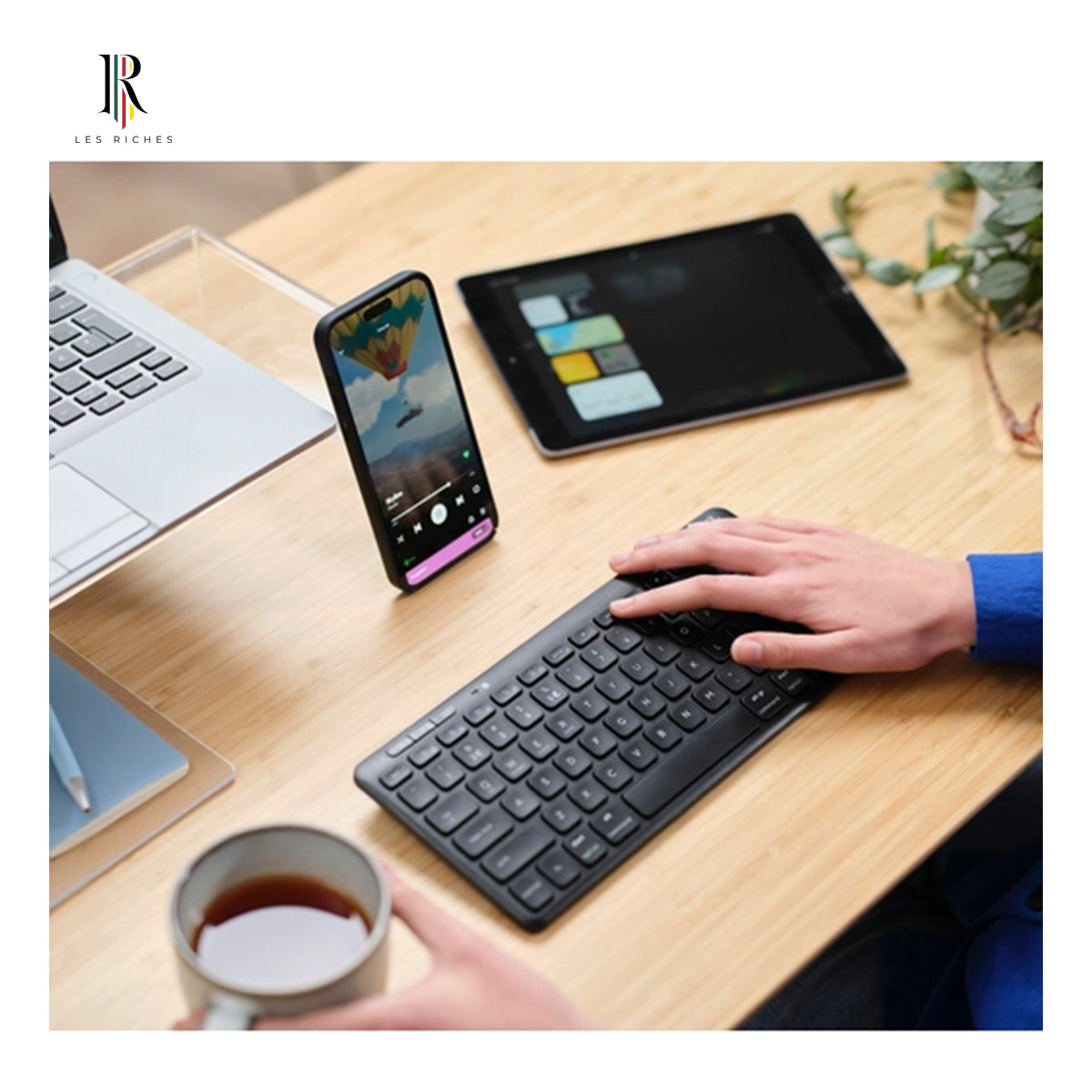 Trust Lyra, Wired & Wireless, USB + RF Wireless + Bluetooth, Scissor key switch, QWERTY, Black, Mouse included