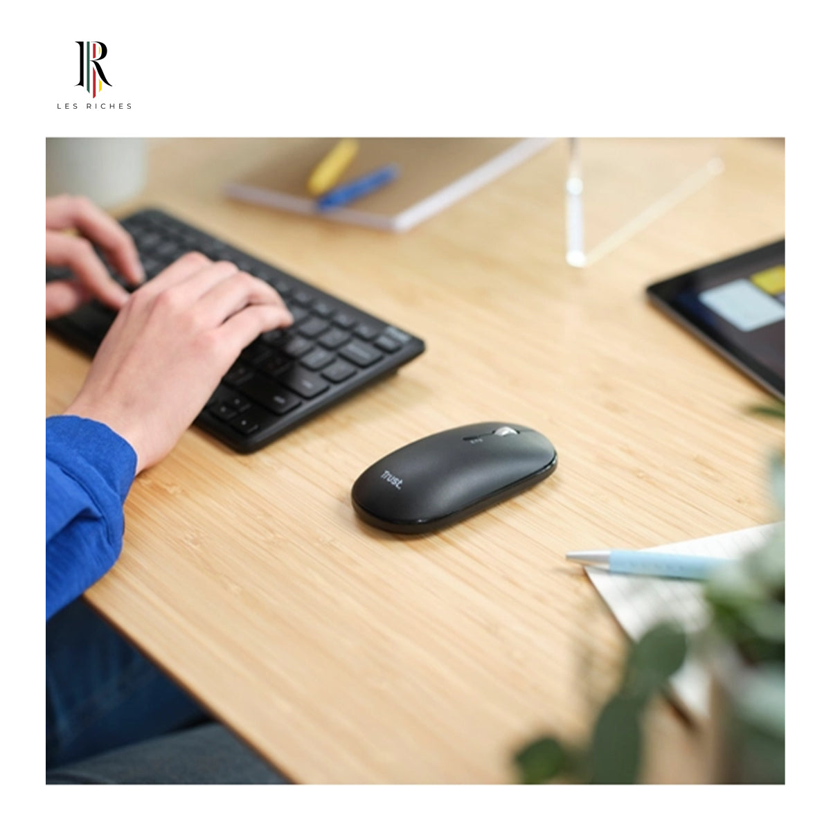Trust Lyra, Wired & Wireless, USB + RF Wireless + Bluetooth, Scissor key switch, QWERTY, Black, Mouse included
