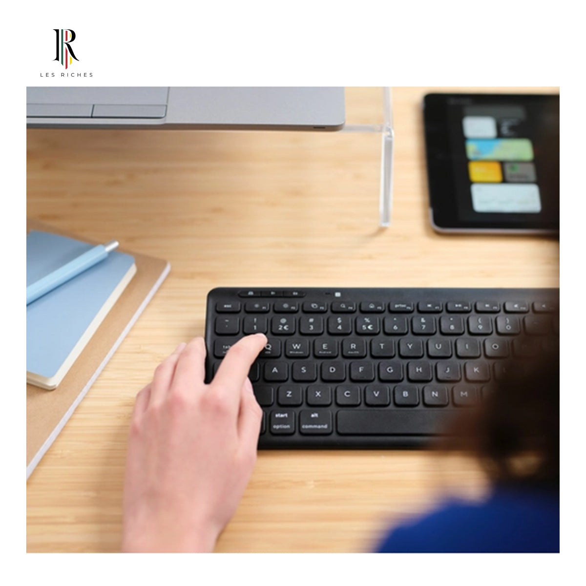 Trust Lyra, Wired & Wireless, USB + RF Wireless + Bluetooth, Scissor key switch, QWERTY, Black, Mouse included