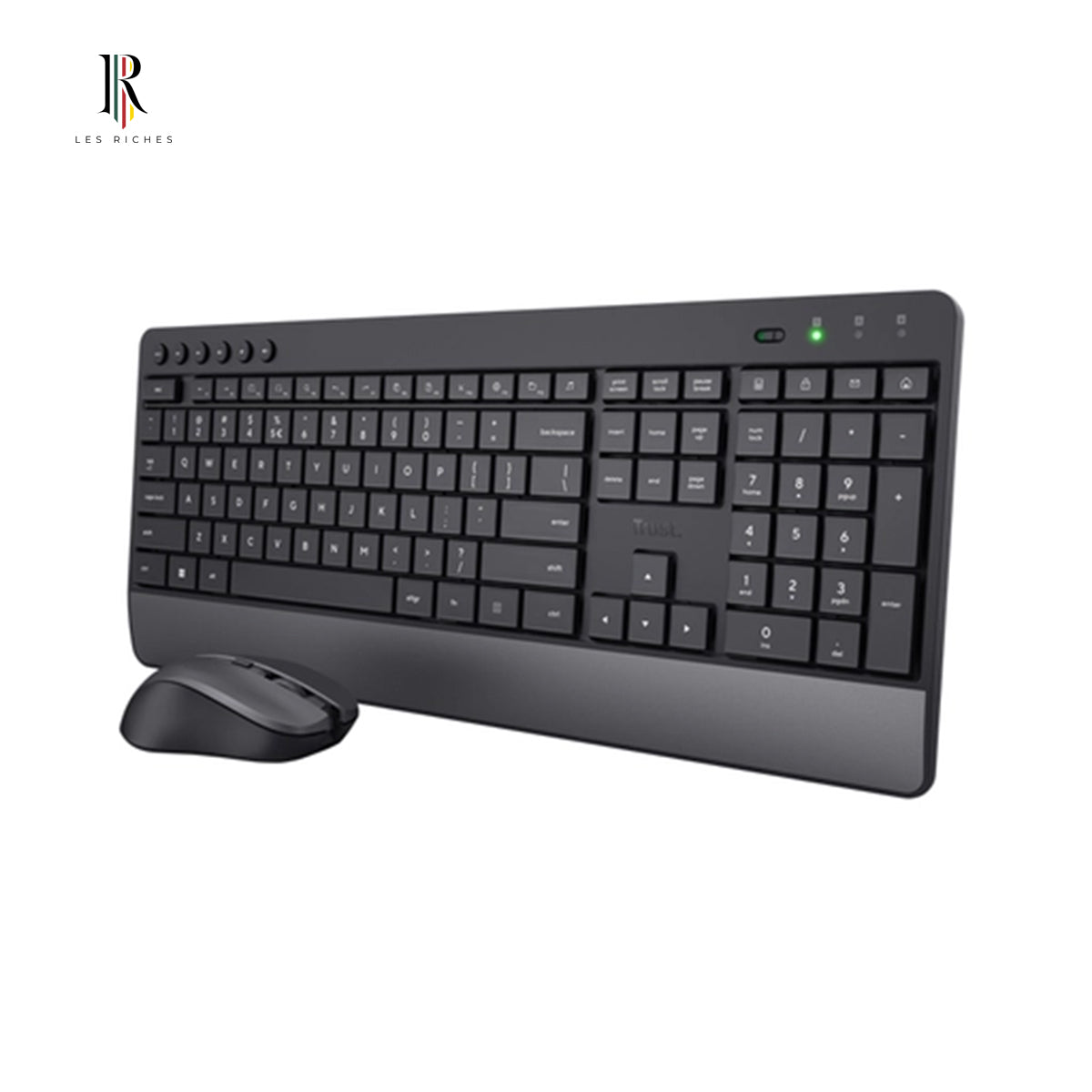 Trust Trezo, Full-size (100%), RF Wireless, QWERTY, Black, Mouse included