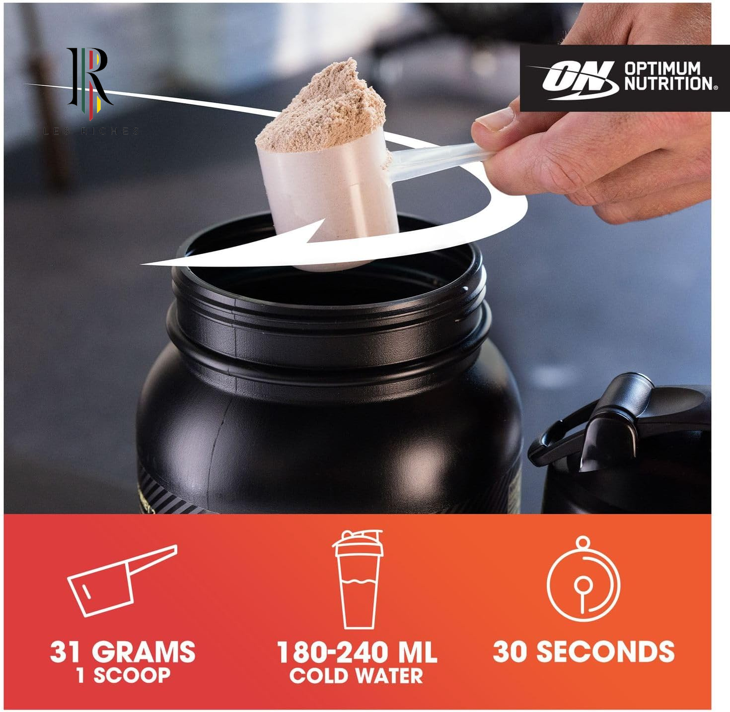Optimum Nutrition Gold Standard Whey Protein, Muscle Building Powder with Naturally Occurring Glutamine and Amino Acids, Double Rich Chocolate, 29 Servings, 899 G, Packaging May Vary