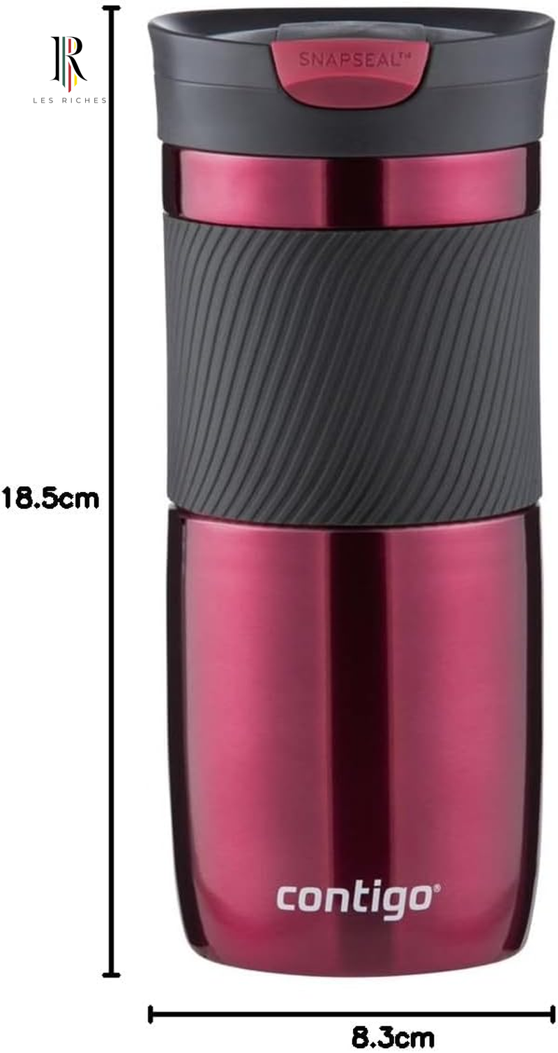 Contigo Byron Snapseal Travel Mug | Stainless Steel Thermal Mug | Vacuum Flask | Leakproof Tumbler | Coffee to Go Mug with BPA Free Easy-Clean Lid