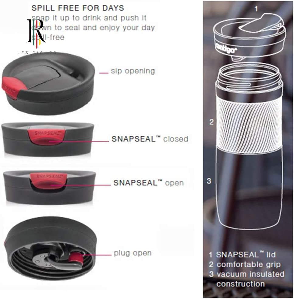 Contigo Byron Snapseal Travel Mug | Stainless Steel Thermal Mug | Vacuum Flask | Leakproof Tumbler | Coffee to Go Mug with BPA Free Easy-Clean Lid