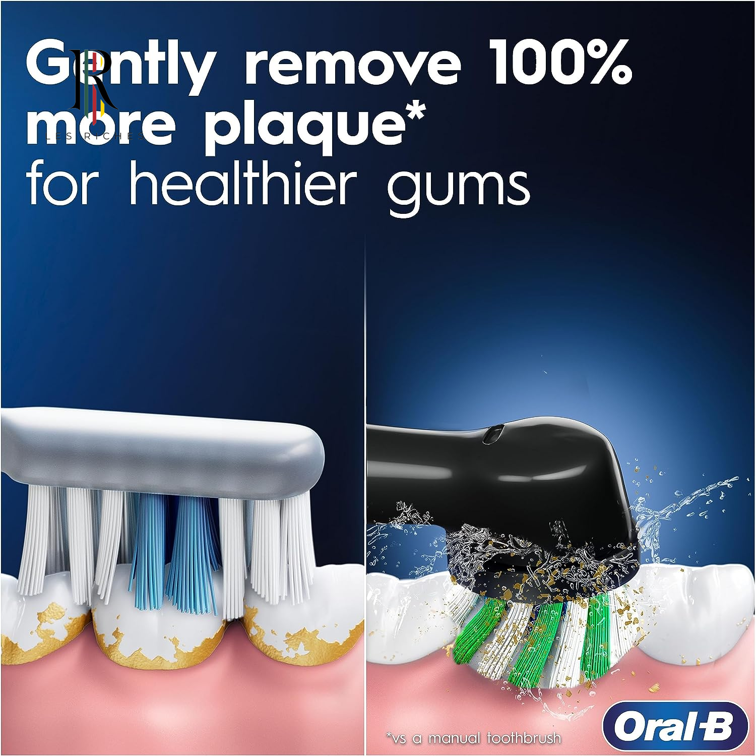 Oral-B Pro 3 Electric Toothbrushes for Adults, Gifts for Women / Men, 1 Cross Action Toothbrush Head & Travel Case, 3 Modes with Teeth Whitening, 2 Pin UK Plug, 3500, Black, Oral B