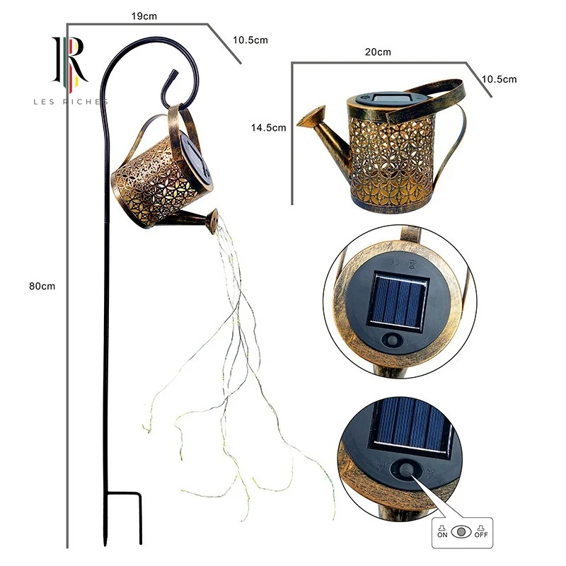 Solar-Powered Watering Can Lights - Unique Outdoor Decor, Weatherproof & Easy to Install
